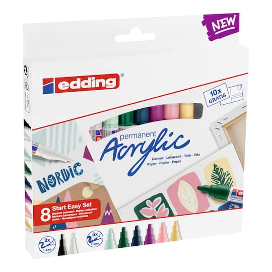 Edding&#xAE; 8 Nordic Color Acrylic Marker Starter Set
